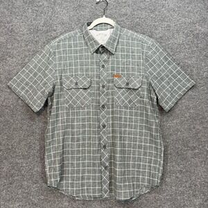 Orvis Shirt Mens Medium Green Plaid Ventilated Outdoor Performance Gorpcore